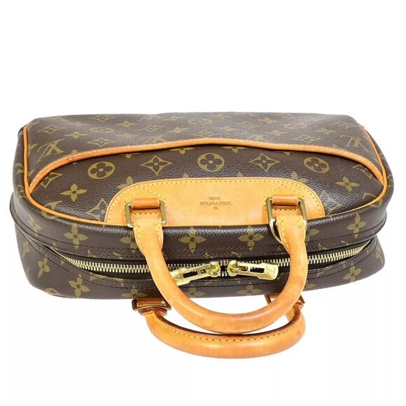 LOUIS VUITTON LV Logo Trouville Hand Bag Monogram Leather Brown - Picture 12 of 16